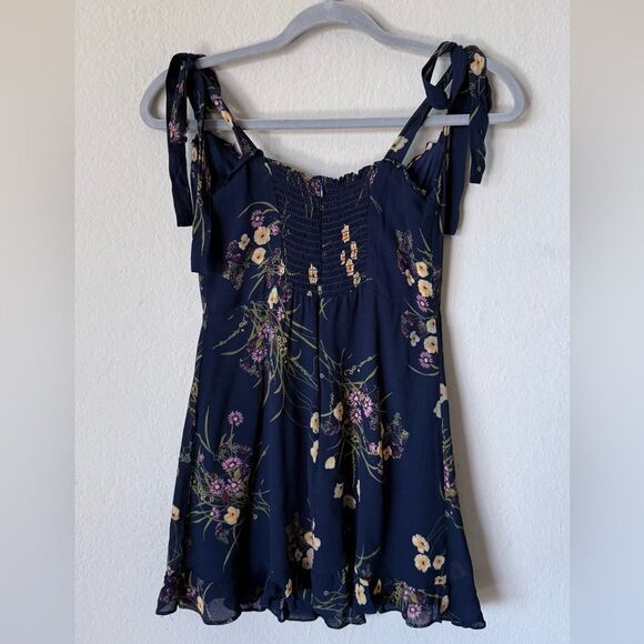 Reformation Christine Mini Tank Blue Dress Floral Size 8P - Picture 8 of 11